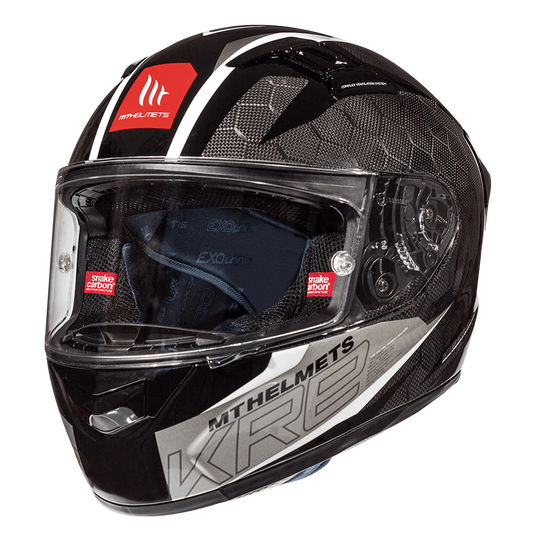 Купить Мотошлем MT KRE GLOSS SNAKE CARBON 2.0 Grey