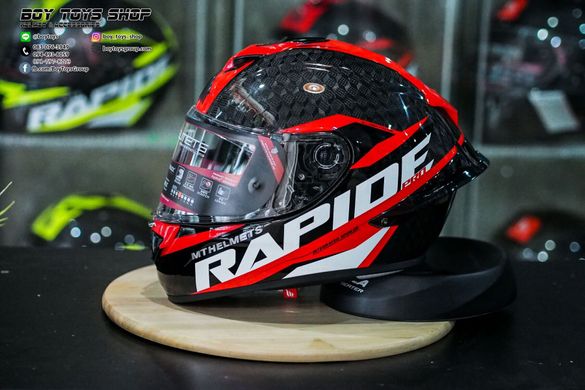 Мотошолом MT RAPIDE PRO Carbon Gloss Red L