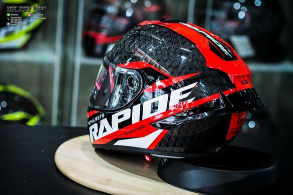 Мотошолом MT RAPIDE PRO Carbon Gloss Red L
