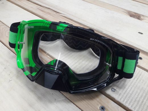 Маска кросова MT Goggles MX EVO Stripes Black/Green